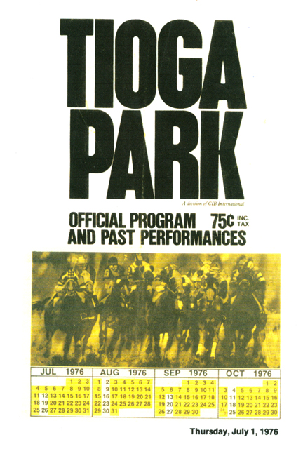 Tioga Park first race program