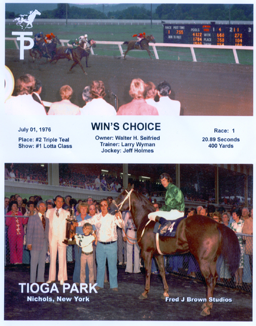 tioga park race 1 win photo
